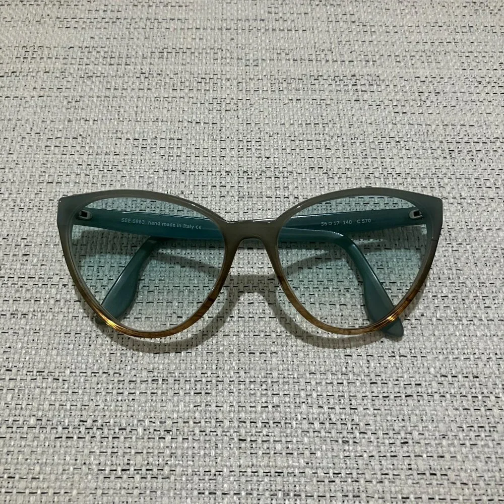 SEE Eyewear Eyeglasses Glasses Cat Eye Frames in Greenish Blue & Grey Style 6963 - Picture 3 of 6